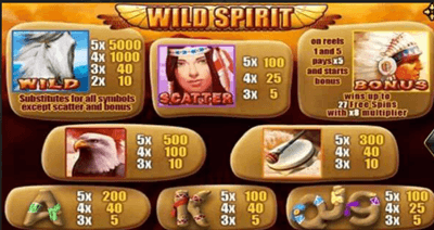 อัตราการจ่ายเงิน เกม Wild Spirit