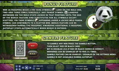ฟีเจอร์ในเกม Wild Giant Panda