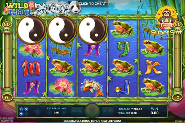 รูปแบบการเล่นของเกม Wild Giant Panda สล็อตแพนด้านำโชค